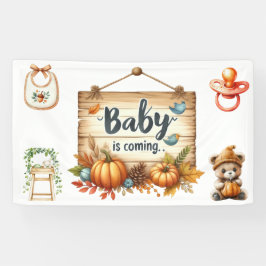 Banner-Autumn Baby shower Banner-3 x 5 ft Spandoek