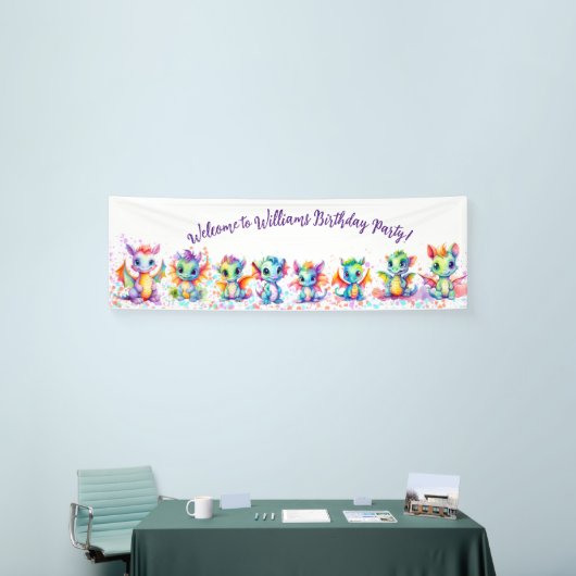 Banner Baby Dragon Verjaardagsfeestje (Beurs)