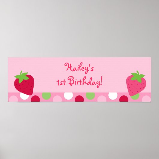 Banner Baby shower van aardbeiengebak Poster (Voorkant)