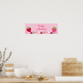 Banner Baby shower van aardbeiengebak Poster (Keuken)