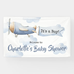 Banner Baby shower vliegtuig