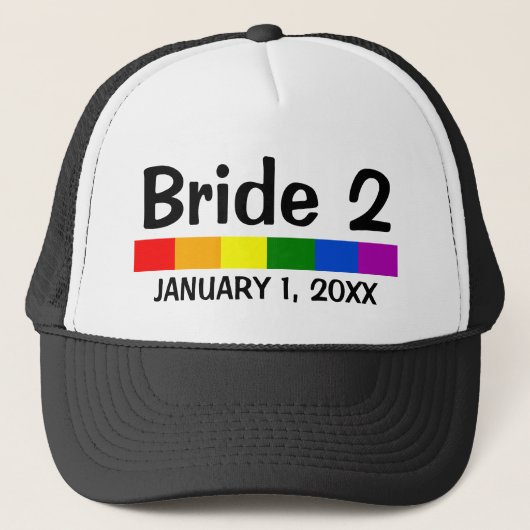 Banner Banner Bride 2 van de regenboogvlag 2 Trucker Pet (Voorkant)