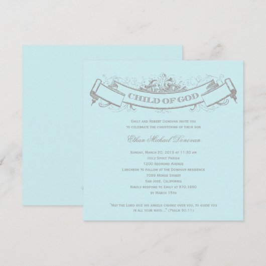 banner Baptism/Christening Uitnodiging (Voorkant / Achterkant)