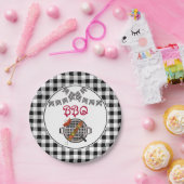 Banner BBQ Party voor zwart-witbundeling Papieren Bordje (Feest)