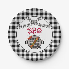 Banner BBQ Party voor zwart-witbundeling Papieren Bordje