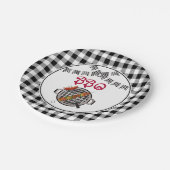 Banner BBQ Party voor zwart-witbundeling Papieren Bordje (Gekanteld)