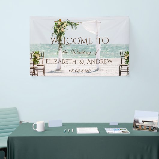 Banner Beach Wedding Arbor Floral Wedding Banner (Beurs)