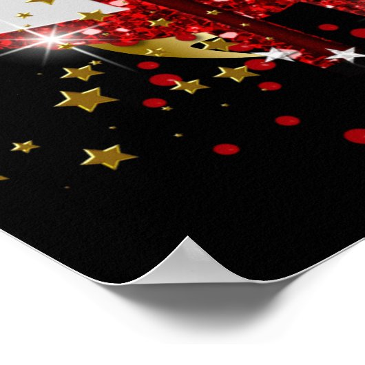 Banner Birthday Party Celebration Red Gold Poster (Hoek)