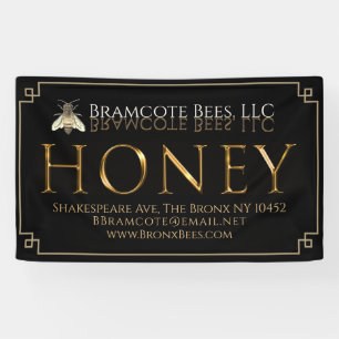 Banner Black Gold Honey bee van de imker Vinyl Ban