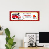 Banner brandweerman brandende brandweerman poster (Thuiskantoor)