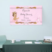 Banner Brunette Princess Baby shower Pink Gold (Beurs)