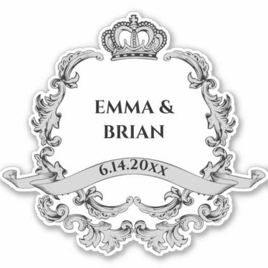  banner Crown crest Sticker (Voorkant)