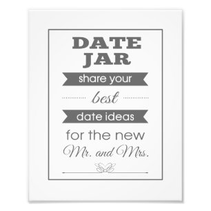Banner Date Jar Weddenschap Foto afdrukken - grijs