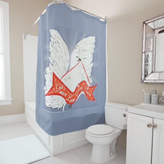 Banner Dove Douchegordijn (In situ)