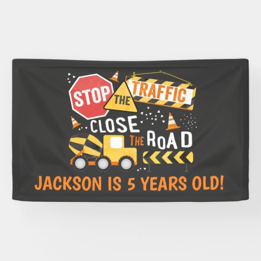 Banner Dump Truck Birthday (Horizontaal)