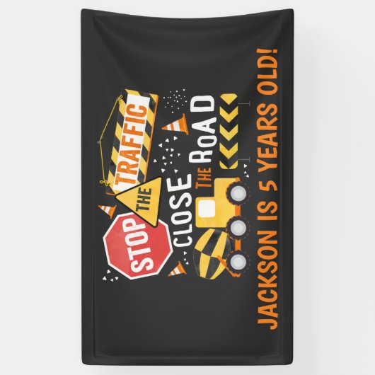 Banner Dump Truck Birthday (Verticaal)