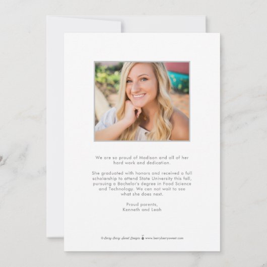 Banner EDITABLE COLOR Afstuderen Invitation Aankondiging (Achterkant)