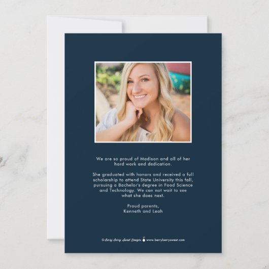 Banner EDITABLE COLOR Afstuderen Invitation Aankondiging (Achterkant)