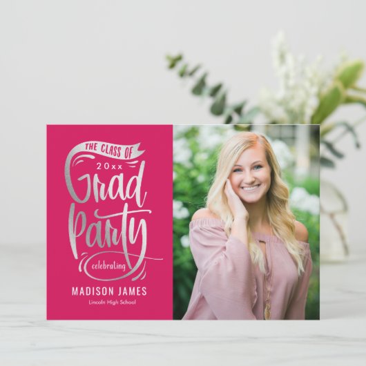 Banner EDITABLE COLOR Afstuderen Invitation Aankondiging (Staand voorkant)