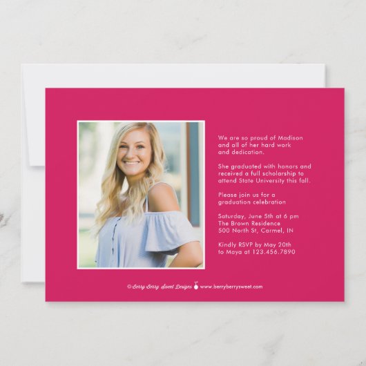 Banner EDITABLE COLOR Afstuderen Invitation Aankondiging (Achterkant)