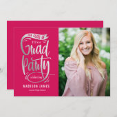 Banner EDITABLE COLOR Afstuderen Invitation Aankondiging (Voorkant / Achterkant)