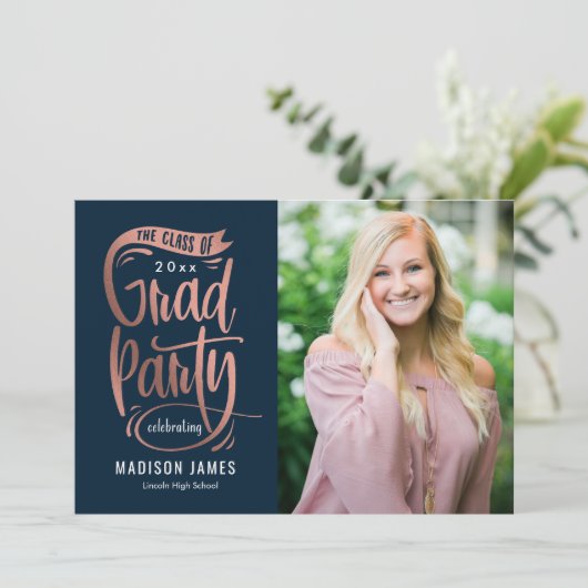 Banner EDITABLE COLOR Afstuderen Invitation Aankondiging (Staand voorkant)