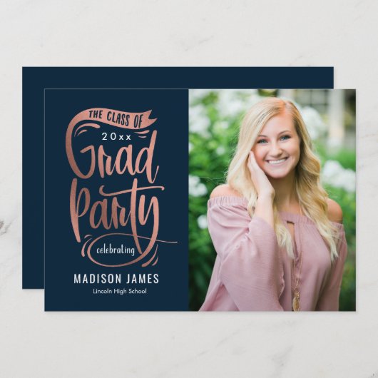 Banner EDITABLE COLOR Afstuderen Invitation Aankondiging (Voorkant / Achterkant)