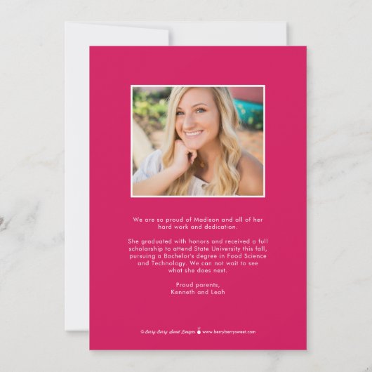 Banner EDITABLE COLOR Afstuderen Invitation Aankondiging (Achterkant)