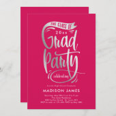 Banner EDITABLE COLOR Afstuderen Invitation Aankondiging (Voorkant / Achterkant)