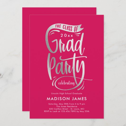 Banner EDITABLE COLOR Afstuderen Invitation Aankondiging (Voorkant / Achterkant)