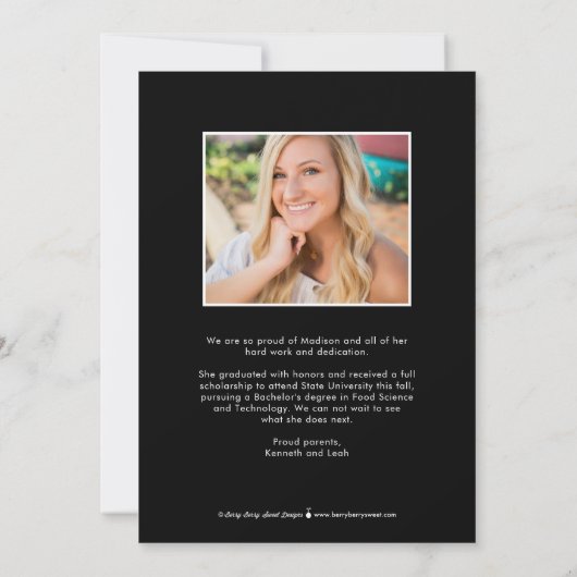 Banner EDITABLE COLOR Afstuderen Invitation Aankondiging (Achterkant)