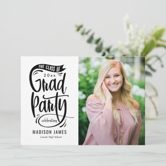 Banner EDITABLE COLOR Afstuderen Invitation Aankondiging (Staand voorkant)