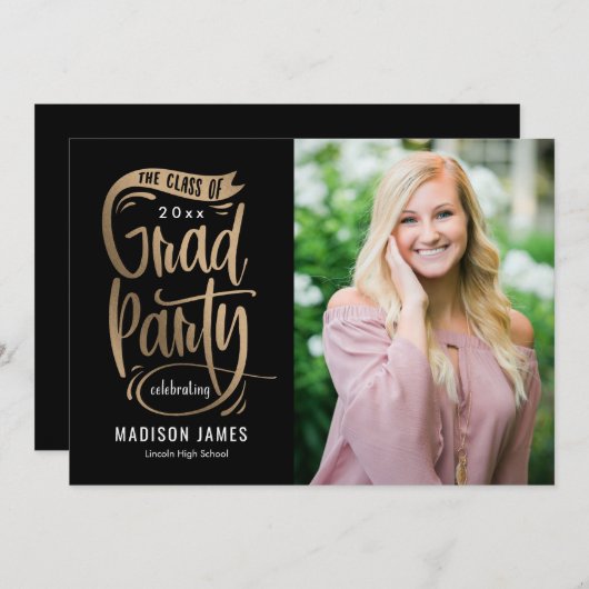 Banner EDITABLE COLOR Afstuderen Invitation Aankondiging (Voorkant / Achterkant)