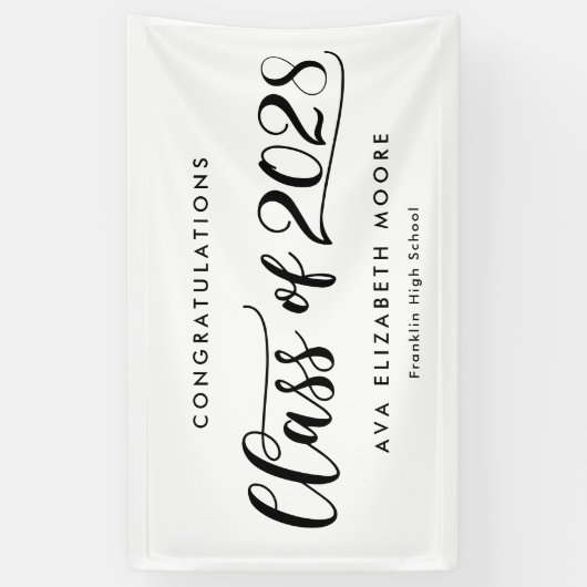 Banner EDITABLE KLEURENKLEUR Afstuderen, stijlvol (Verticaal)