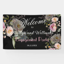 BANNER Elegante Bloemige Verlovingsfeest Welkom