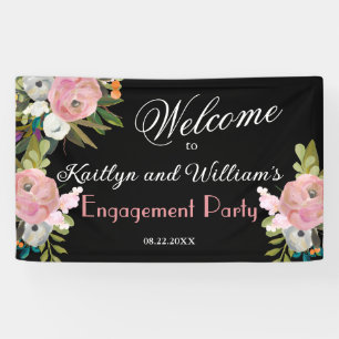 BANNER Elegante Bloemige Verlovingsfeest Welkom