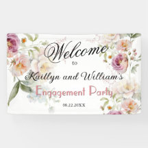 BANNER Elegante Bloemige Verlovingspartij Welkom