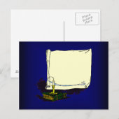  banner en boek met kaarsvormige Sjabloon Briefkaart (Voorkant / Achterkant)