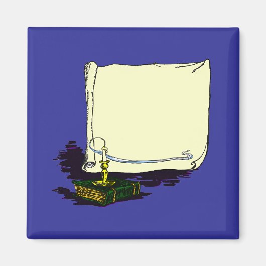  banner en boek met kaarsvormige Sjabloon Magneet (Voorkant)