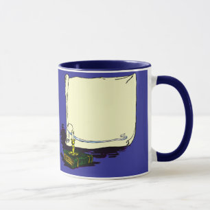  banner en boek met kaarsvormige Sjabloon Mok