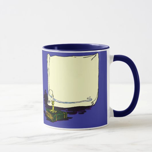  banner en boek met kaarsvormige Sjabloon Mok (Rechts)