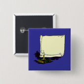 banner en boek met kaarsvormige Sjabloon Vierkante Button 5,1 Cm (Voorkant /achterkant)