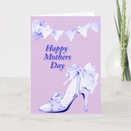 Banner en schoen in roze en blauw kaart