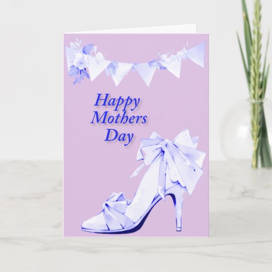 Banner en schoen in roze en blauw kaart (Voorkant)