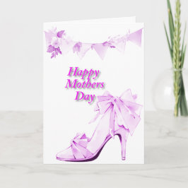 Banner en schoen in roze kaart