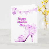 Banner en schoen in roze kaart (Gele Bloem)