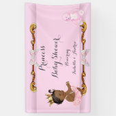 Banner Etnische Prinses Babyshower Roze Goud (Verticaal)