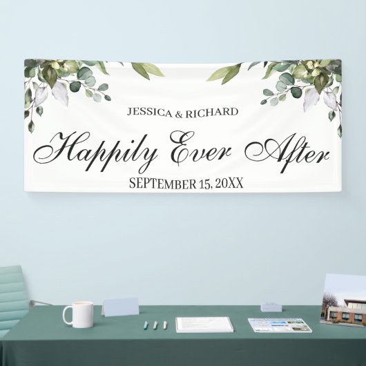 Banner Eucalyptus Waterverf bruiloft (Beurs)