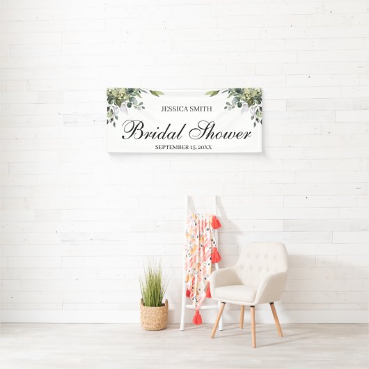 Banner Eucalyptus Waterverf Vrijgezellenfeest (Insitu)