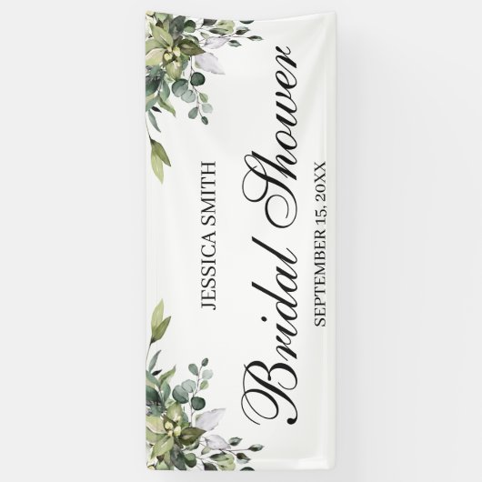 Banner Eucalyptus Waterverf Vrijgezellenfeest (Verticaal)